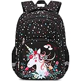 abshoo Cute Unicorn School Backpack For Girls Elementary Kindergarten Kids School Bag (Unicorn Black)
