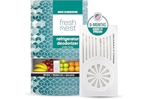 Fresh Nest Refrigerator Deodorizer with Zeolites (1-Pack) - Odor Eliminator for Fridge & Freezer - Outshines Baking Soda and Bamboo Charcoal Bags - Long-Lasting, & Safe