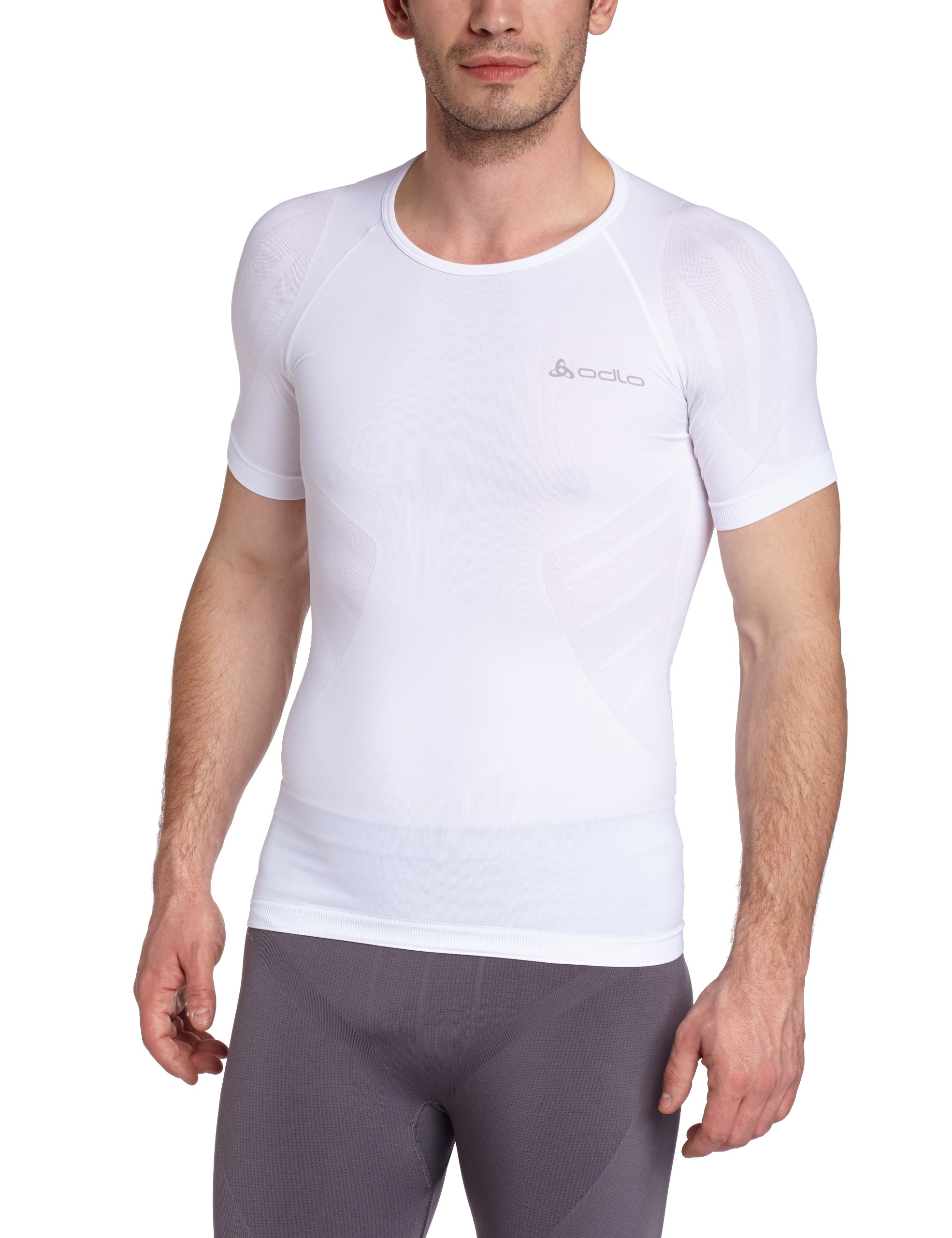 Odlo(オドロ Men Shirt S/Crew Neck Evolution Light Lo Shirt - White, Small