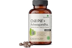 Futurebiotics Chill Pill + Ashwagandha, Rhodiola, St. John’s Wort, & L-Theanine - Non-GMO, 120 Vegetarian Tablets