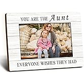 Foyoulame Aunt Gifts Picture Frame 4x6, Auntie Wooden Picture Frame, Christmas Mothers Day Birthday Gifts for Auntie from Niece Nephew, The Aunt Everyone Wishes Decorative Photo Frames for Desk Decor