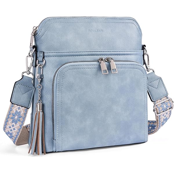 Uxcell Women's Crossbody Sling Bag - PU Leather Multi-Pocket Shoulder Bag With Adjustable Strap For Everyday Use