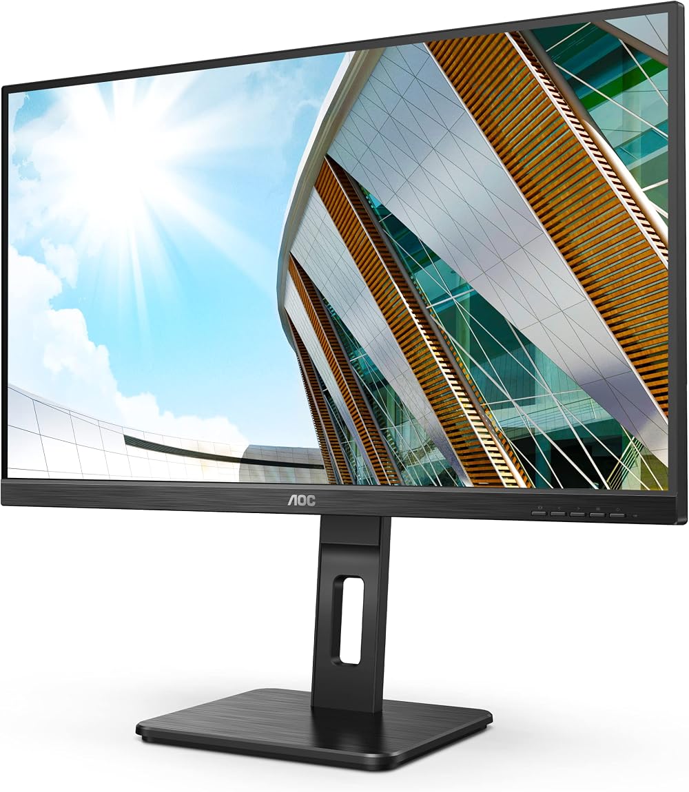 AOC 27P2Q 27" FHD 75Hz 4ms IPS Monitor Height Adjust USB Hub Speakers