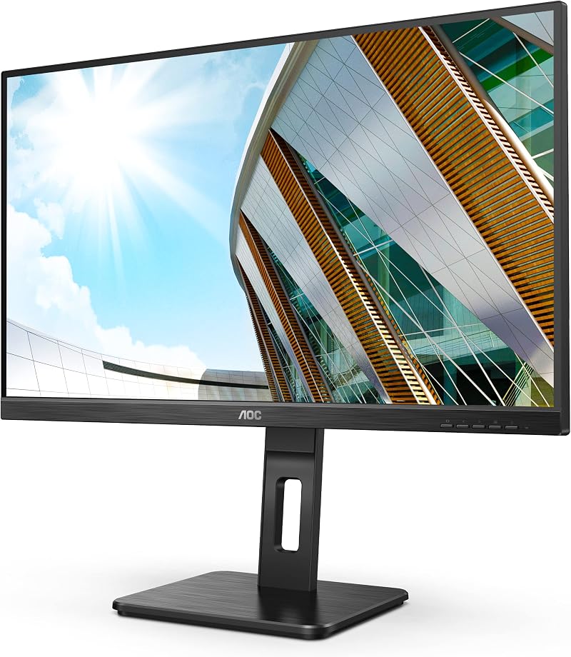 AOC 27P2Q 27" FHD 75Hz 4ms IPS Monitor Height Adjust USB Hub Speakers