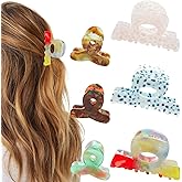Capiant 6 Pack Small Acetate Claw Clips for Women - French Non-Slip Mini Jaw Clips, Half-Up Hair Accessories for Thin & Thick Hair