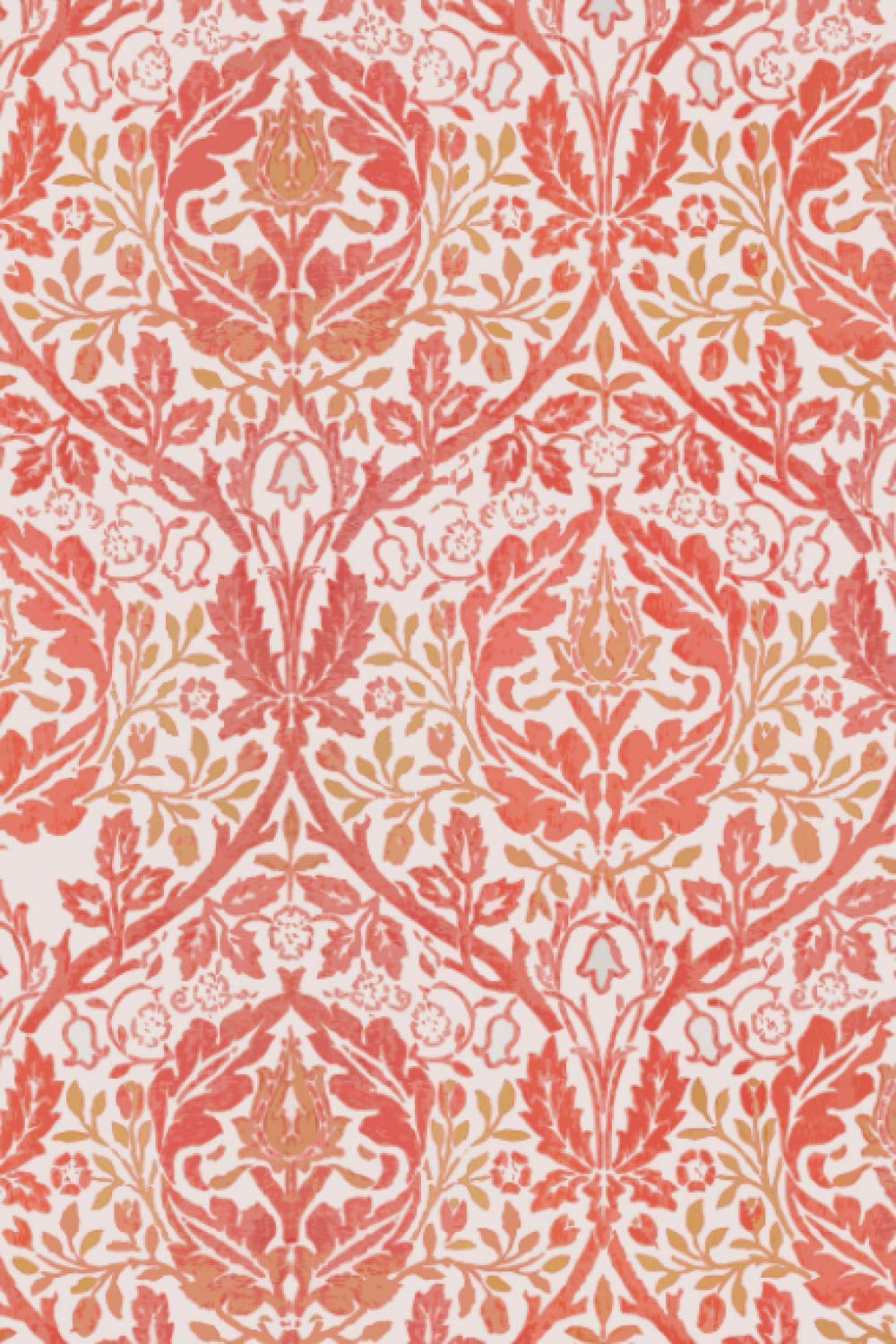 William Morris' Golden Bough Red Remix: Modern Art Journal For Lovers of Antique Designs , 120 Pages 6 x 9 inches Book Classical Painting Lined Notebook