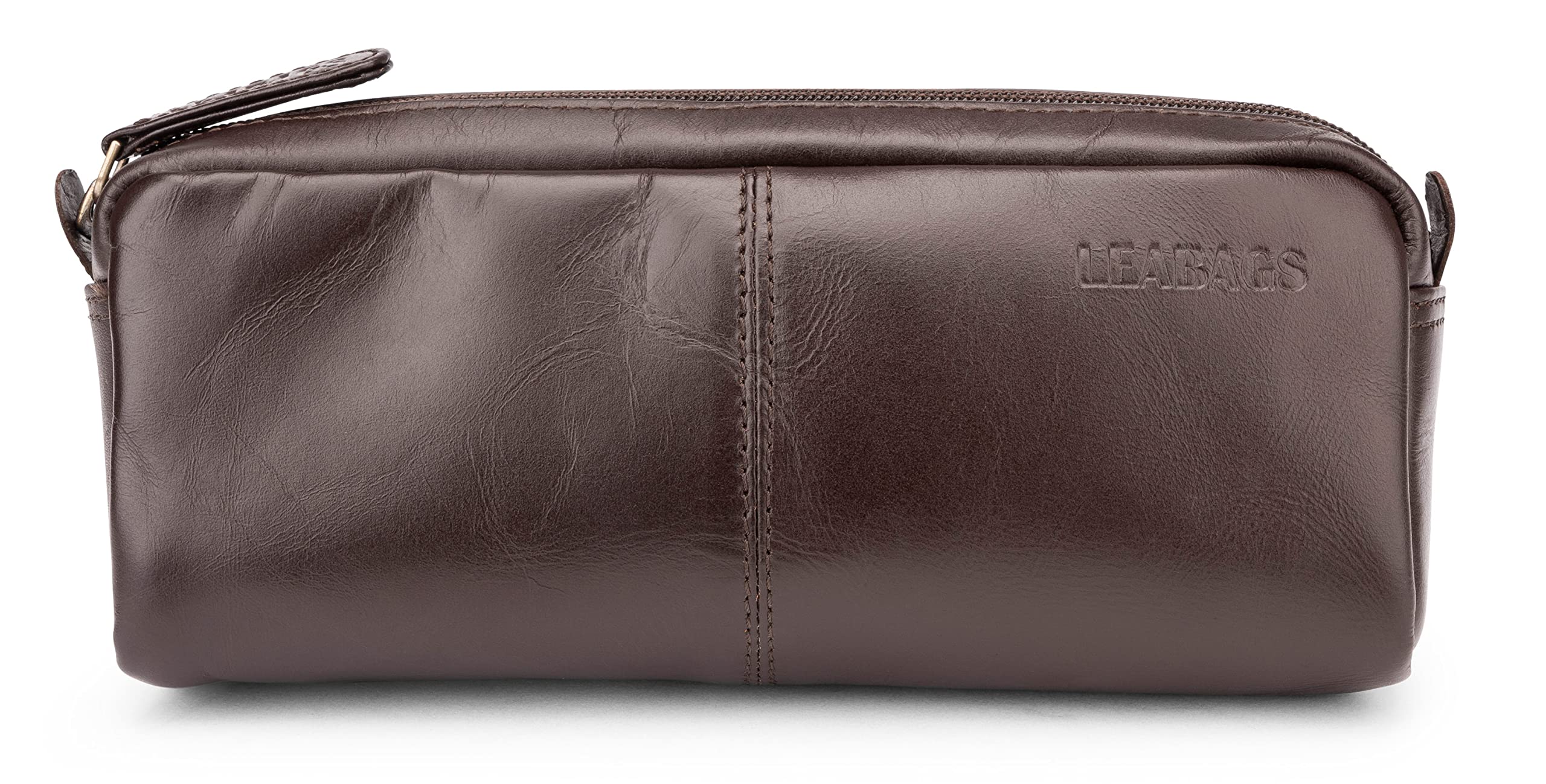 LEABAGS Fort Wayne Leather Pencil Case I Genuine Buffalo Leather Pencil case I Leather case I Vintage Pen Holder I Small Pencil case I Pencil case I 20x9x6 cm