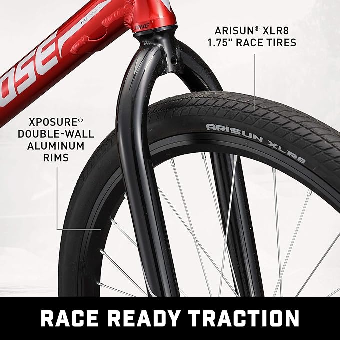 Mongoose Title 24 BMX Race Bike, 24-inch Wheels, Beginner or Returning Riders, Lightweight Tectonic T1 Aluminum Frame and Internal Cable Routing