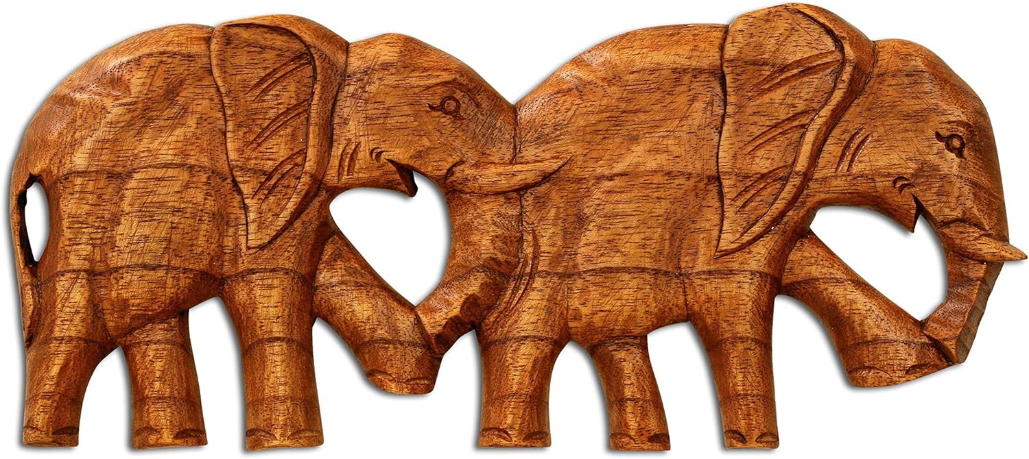 Amazon.com: G6 Collection Wooden Elephant Wall Decor Plaque Hanging Art