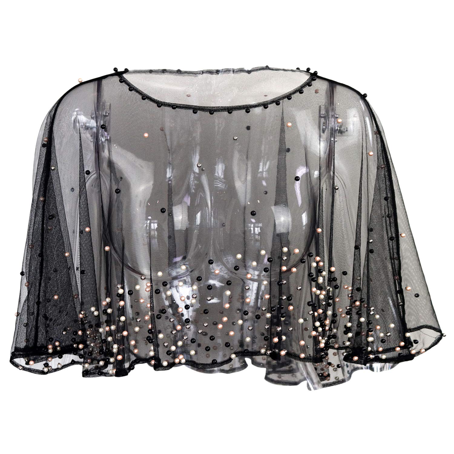 Zakia Women's mesh shawl evening dress wedding sequins shawl wrapped scarf Zakia Women's mesh shawl evening dress wedding sequins shawl wrapped scarf