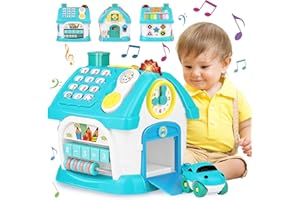 Aitbay Toys for 1+ Year Old Boys Girls: 8-in-1 Multi-Functional House Montessori Educational Learning Toys for Toddlers Age 1-3 - Baby Musical Toys for Infant 12 18 Months First Birthday Gifts