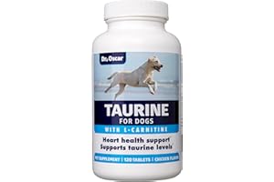 DR. OSCAR Taurine Supplement for Dogs Meets RDA of 500 mg per 25lbs Weight Unlike Most Alternatives, 120ct, Helps Maintain Dog Heart Health, Normal Function of The Cardiac Muscle & Normal Blood Flow