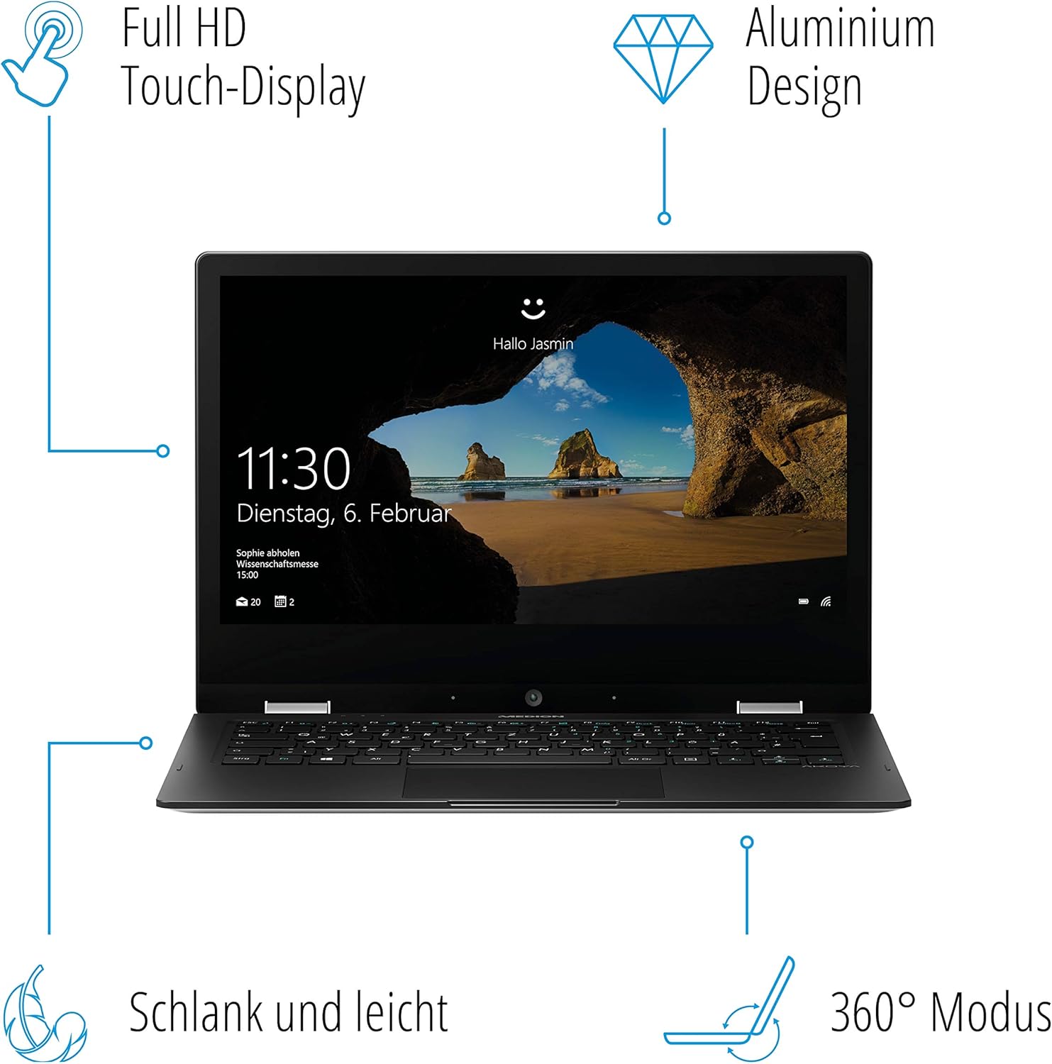 Medion E3221 33 7 Cm Convertible Notebook Silver Amazon De Computers Accessories