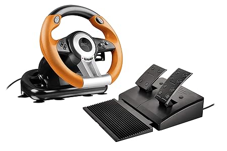 Speedlink Gaming Lenkrad für PS3 - DRIFT O.Z. Racing Wheel USB (Schaltknauf, Gas- und Bremse-Pedale - Vibration, 180° Lenkber
