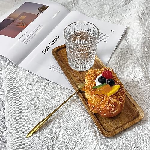 Pack Small Wooden Platters Rectangle Serving Trays Acacia