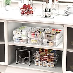 Simple Houseware Stackable Plastic Woven Basket