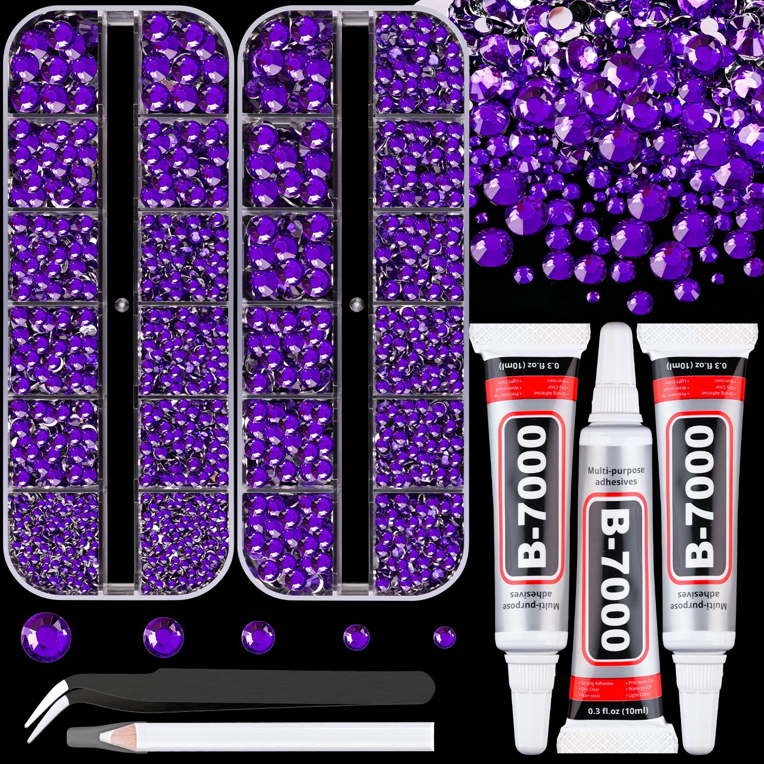 Resin Rhinestones for Crafting with B7000 Jewelry