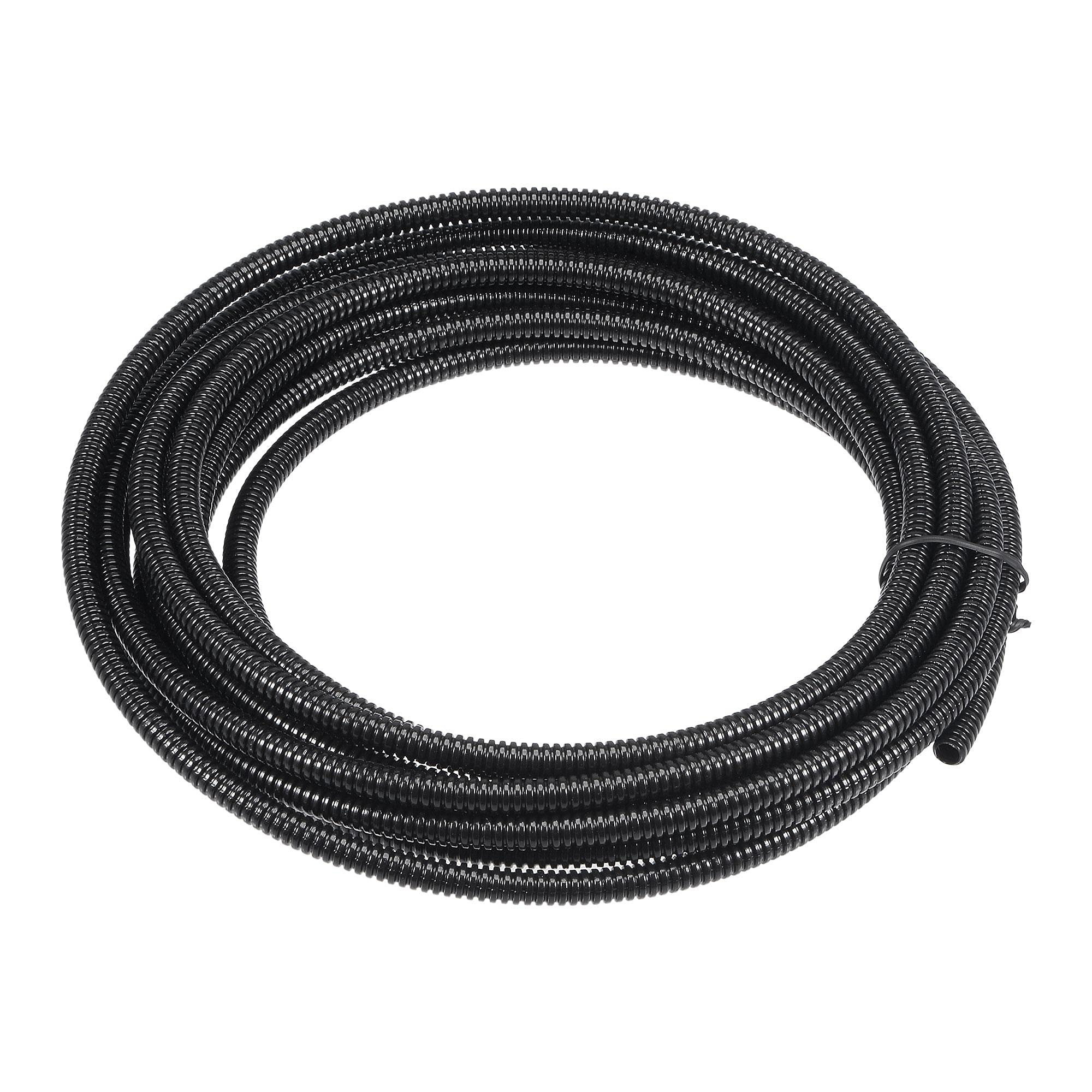 sourcing map 5 M 4.5 x 7 mm PA Flexible Corrugated Conduit Tube for Garden,Office Black