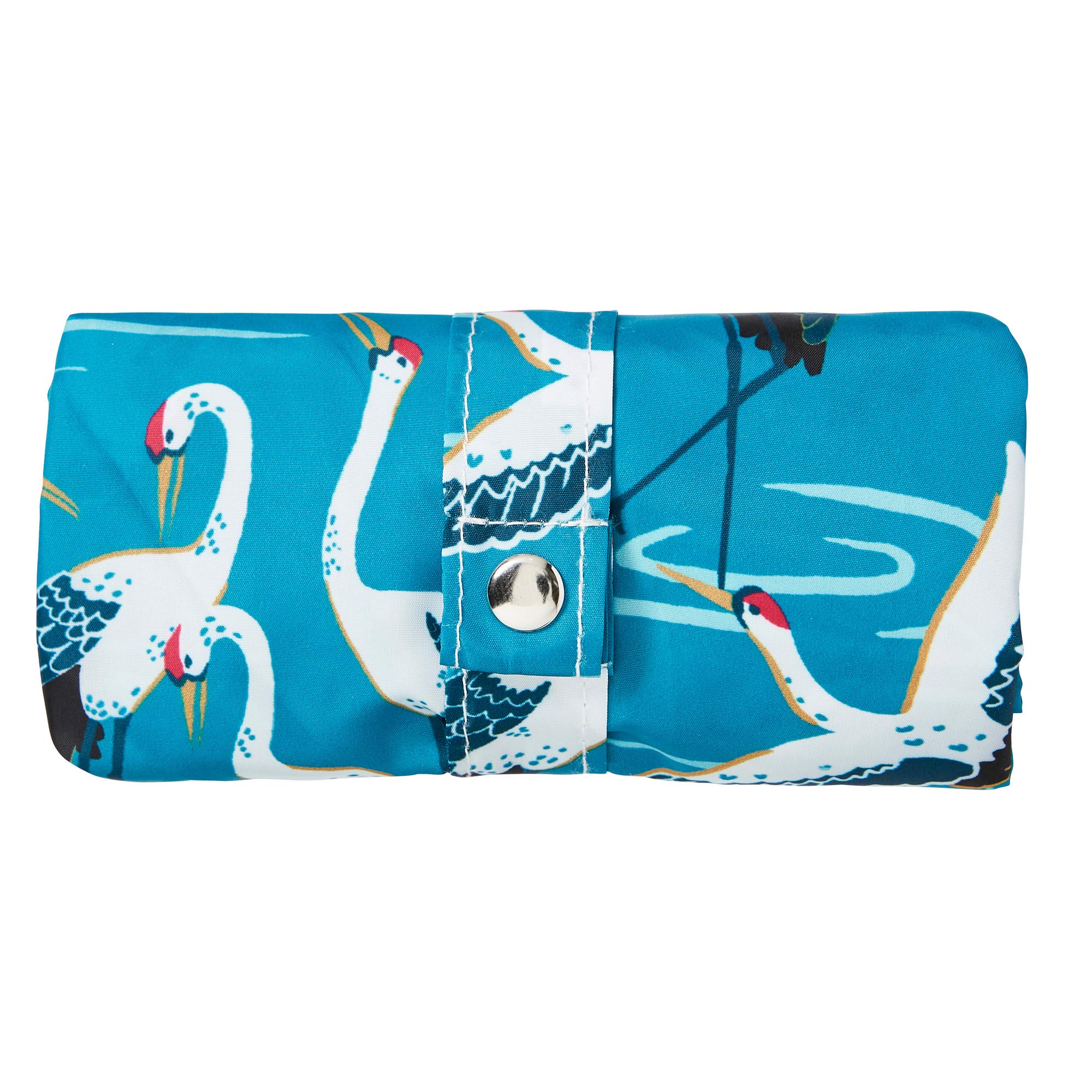 Ulster Weavers - Oriental Crane Birds Foldable Shopping Bag (42 x 46cm) - Oriental Shopping Bag in Blue - Eco-Friendly - Blue Tote Bag with Cranes for Shopping - Reuseable Shopping Bag with Birds