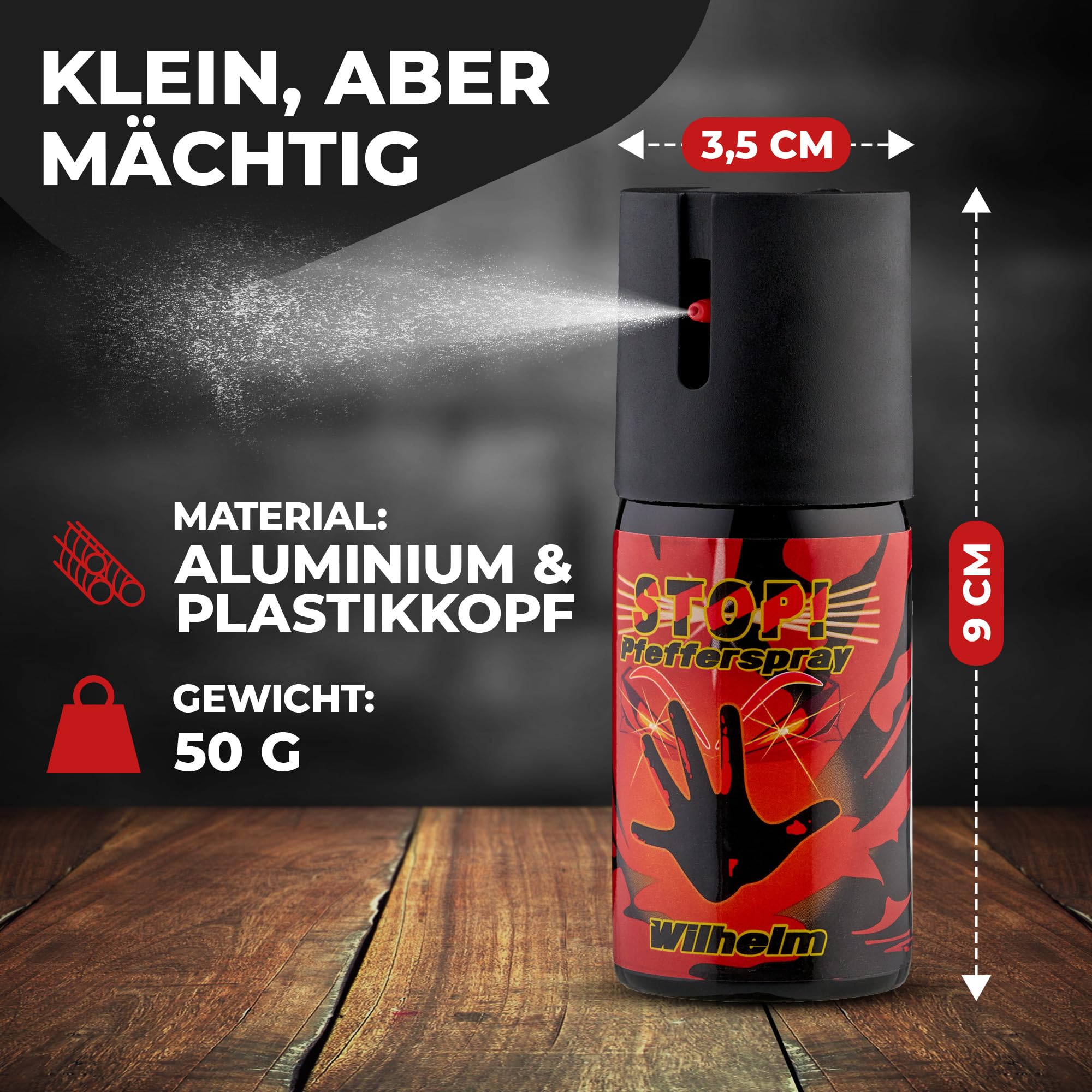 Wilhelm 2 x Pfefferspray 40 ml Tierabwehrspray – hochdosiert (ca. 2 Mio. Scoville) – zur Abwehr von Tieren mit Sicherungskappe und Gürtelclip frei verkäuflich in Deutschland 6