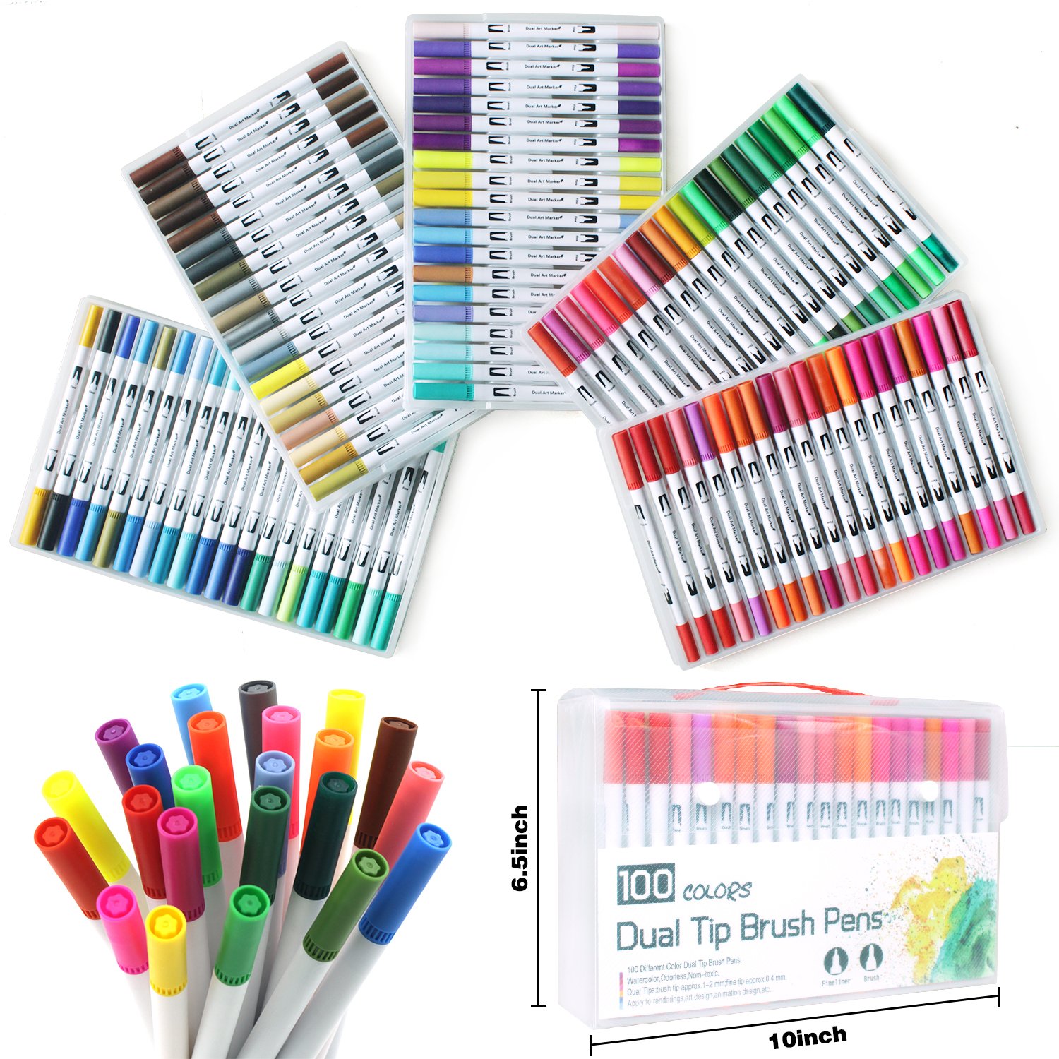 ZENO 72 Set Pennarelli Doppia Punta con Valigetta – Pennarelli Professionali per Adulti, Disegno e Colori – Marker Punta Fine e Punta Pennello, Brush Pen per Artisti, Libri da Colorare, Mandala