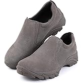 R RUNFUN Men's Leather Slip-on Shoes, Lightweight Comfortable Versatile Stylish Loafers with Steel Shank