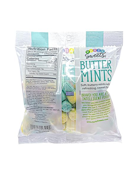 PARTY SWEETS ASSORTED PASTEL BUTTERMINTS, 14 OUNCE, APPX. 100 PIECES FROM HOSPITALITY MINTS