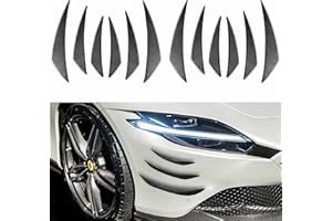 Yungeln 12 PCS Universal Car Spoiler Canards Kit,Front Bumper Lip Splitter Exterior Soft Rubber Fins Spoiler Anti Collision Exterior Sticker Accessories for Car Body Decoration