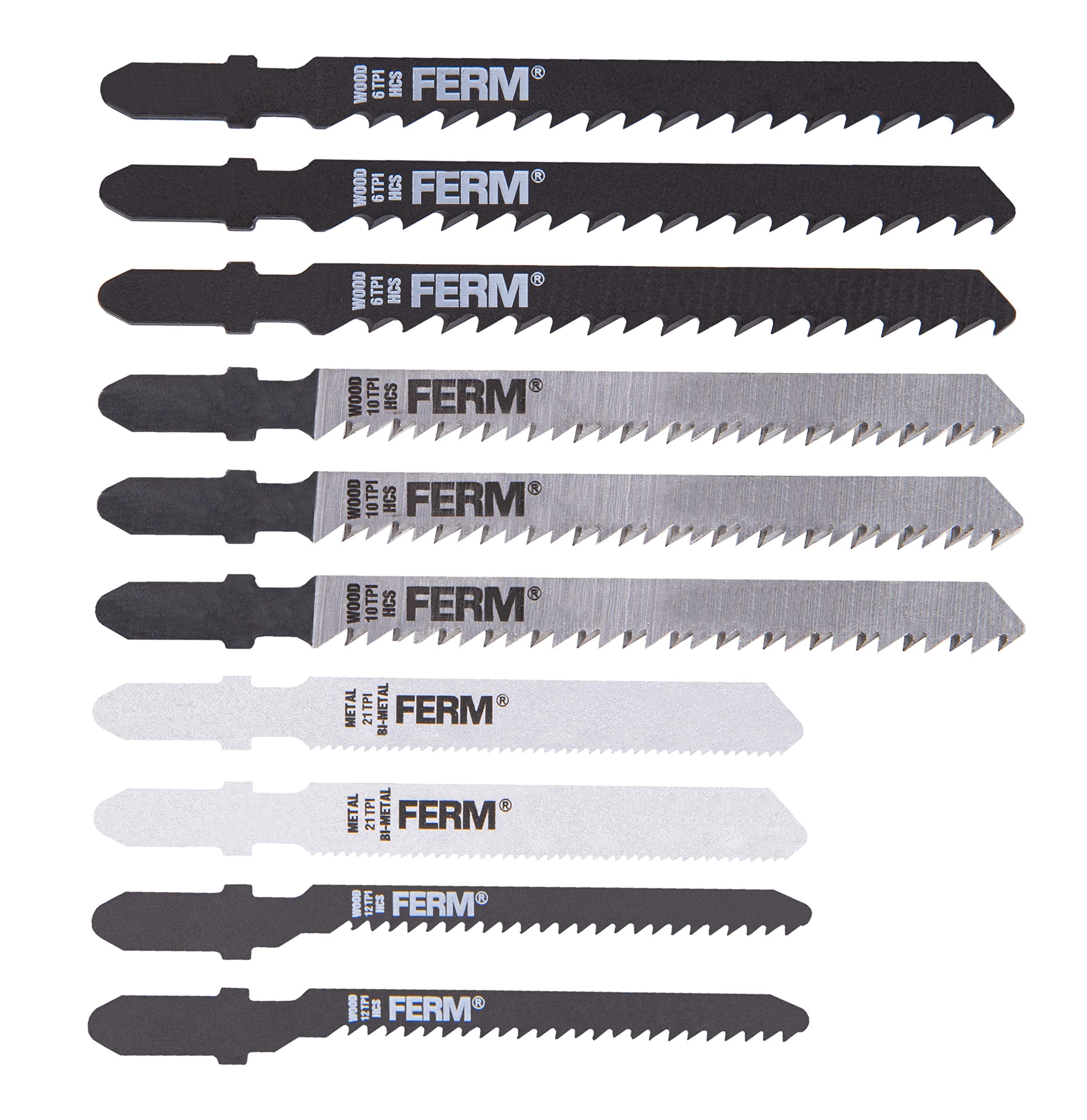 FERM Jigsaw Blades, Pack of 10