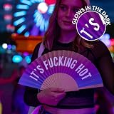 Fisura Handheld Folding Fan Colourful Wood Message Fan F*cking Hot Glow view 6