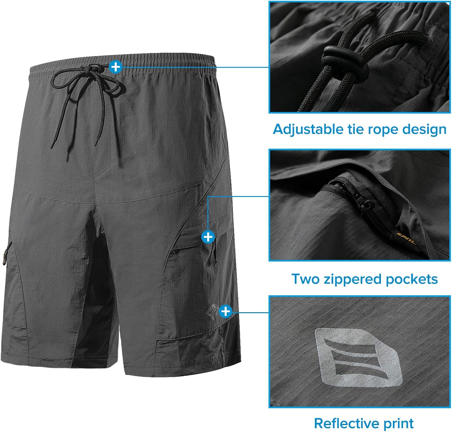 Santic Men's Loose-fit Mountain Bike Shorts Coolmax Lightweight Cycling MTB Shorts: Clothing