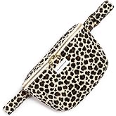 The Peacock Crew Spacious Leopard Print Crossbody Belt Bag in Cotton Canvas – Lightweight Comfortable & Elegant Sling Pouch Travel Safe Design & Daily Use – Dual Zippers Fanny Pack for Men & Women