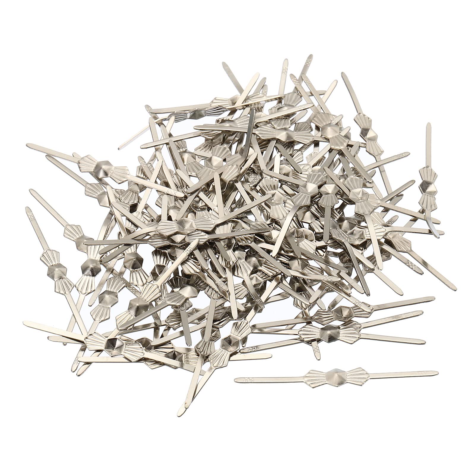 PATIKIL Chandelier Connector Clip, 100 Pack 40mm/1.6" Length Chandelier Bowtie Pin Replacement for Fastening Crystals Lamp Ceiling Light Parts, Silver