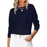 ANRABESS Women’s Long Sleeve Sweaters Cropped Crew Neck Business Casual Light Weight Sweater Tops Fall Fashion Clothes 2025
