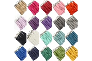 QIANHAILIZZ Mixed Color CCB Cap Faux Suede Tassel Leather Charm Keychain Cellphone Straps (40 Silver Tassel of 3-1/2 inch)