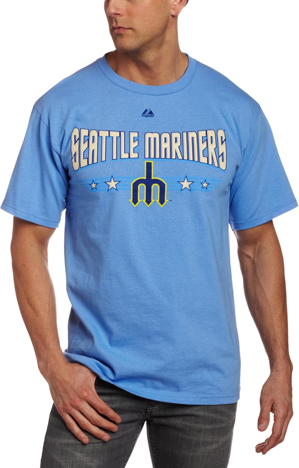 MLB Men's Seattle Mariners 19771980 Cooperstown Baseball Tickets Short Sleeve