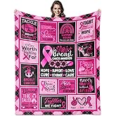 IWADNYI Breast Cancer Gifts for Woman Girl,Breast Cancer Survivor Gifts Ideas for Woman After Surgery, Breast' Cancer' Blanket 60" X 50", Breast' Cancer' Awareness Decorations