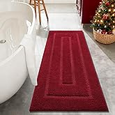 HOMORE Bathroom Runner Rug 24x60 Inch, Soft and Absorbent Bath Runner Rug, TPR Backing Non Slip Bath Mat, Washable Plush Bath Rugs for Bathroom Floor Shower Tub Sink Christmas Decor, Wine Red