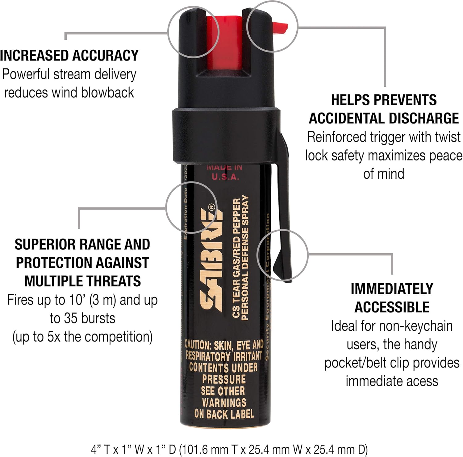 Sabre Red Police Oc Pepper Spray 3 in 1 Riot Control Personal Self
