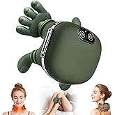 KAXLIDEN Shoulder and Neck Massager, Bionic Heated Massager, Neck Massager with Fingers, 4D Kneading Massage, Simulates a Real Palm Massage for Comfort, Relax Muscle Tension (Green)