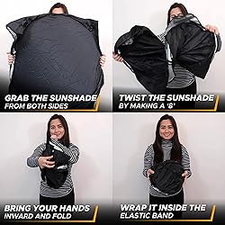 EcoNour Jeep Windshield Sunshade | Sun Visor for UV