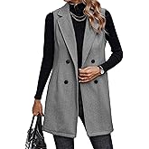 ZILIN Long Vest for Women Sleeveless Blazer Fall Jackets Work Office Cardigan Outerwear