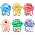 6 Pack Butter Slime Pack, DIY Scentrd Slime Kit, Soft, Non-Sticky, Mess-Free Texture with Kawii Charms, Premium Birthday Gift Christmas Stocking Stuffer, Slime Toy for Kids Aged 3+
