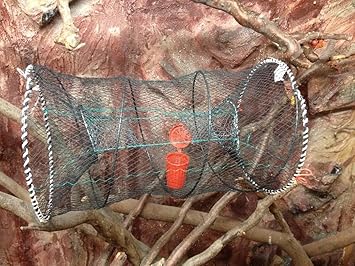 Nr.53 Fischreuse, Krebsreuse, Aalreuse, Köderfischreuse 50x120 cm - Faltbare Reuse - Inklusive Köderdose