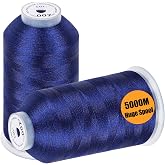 New brothread 2 Huge Spools Embroidery Machine Thread -Prussian Blue | 40 Weight, 100% Polyester, 5000M/5500YD Each Spool, for Commercial and Domestic Machines