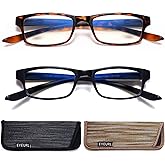 EYEURL 2-Pack Reading Glasses for Women Men Neck Hanging Blue Light Blocking Glasses With Spring Hinge Computer Readers