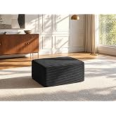 Qewoce 37" Oversized Boneless Couch for Living Room, Modular Sectional Couches Cloud Couch with Deep Seat No Assembly Required, (Black, Single Ottoman)