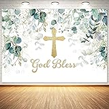 GiuMsi 7X5FT Polyester God Bless Photography Mi Bautizo Backdrop Baptism First Holy Communion Christening Party Decor Forest 