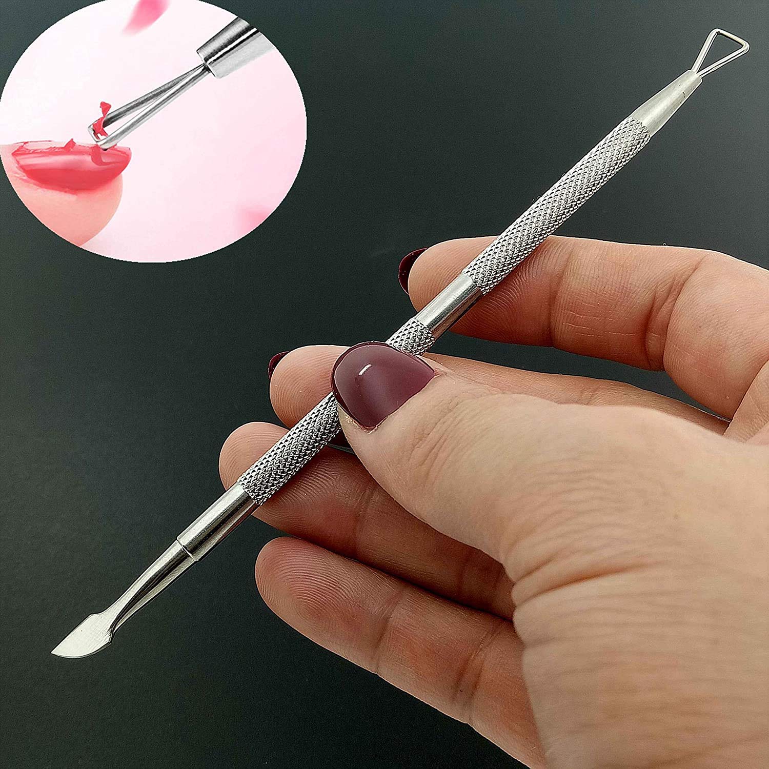 Cuticle Pusher and Cutter - Nail Polish Remover - Stainless Steel Manicure Tool Set -Gel Nail Polish Peeler and Scraper - Nail Care Stick - Pedicure Kit for Fingernail and Toenail: Beauty