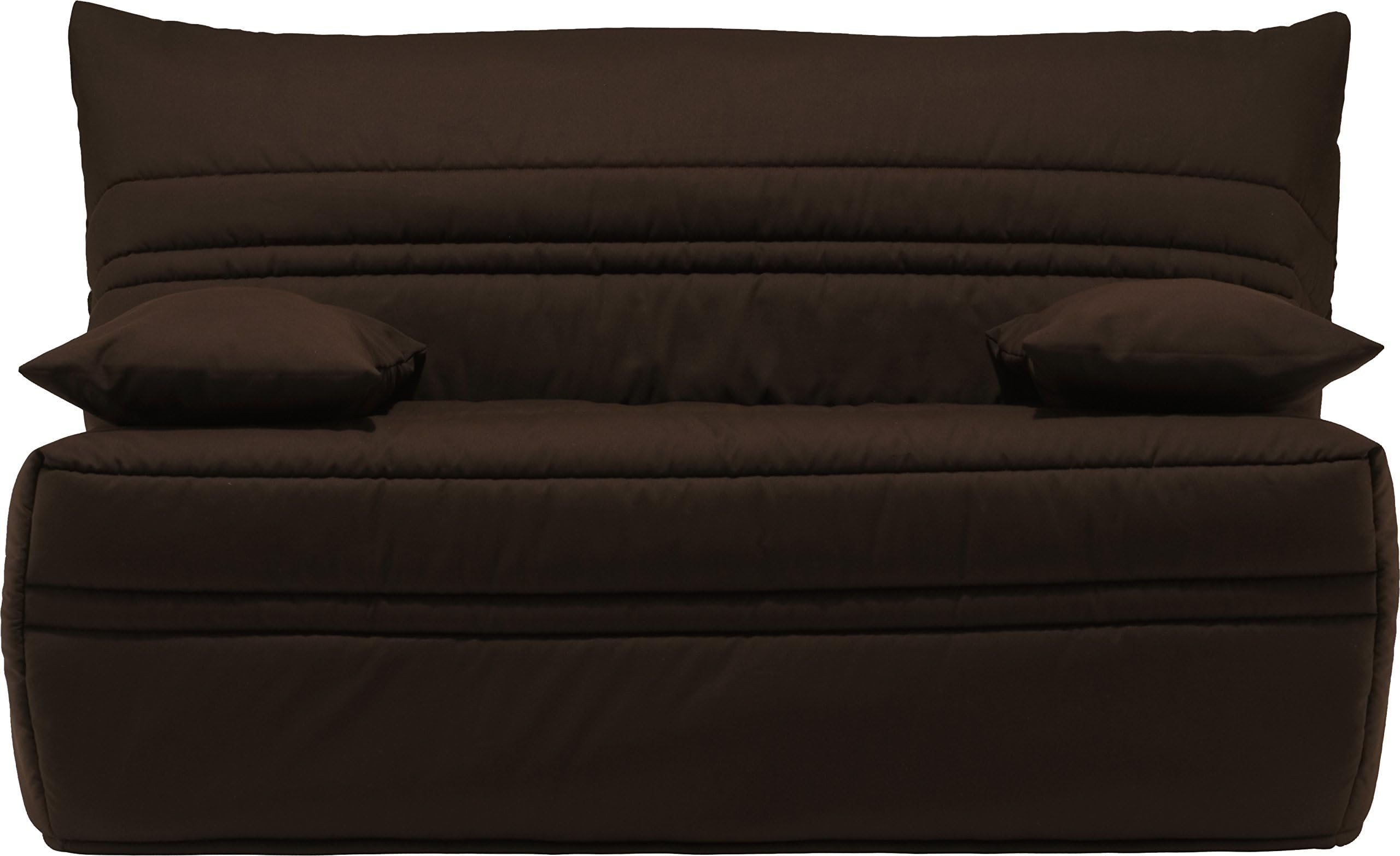 Destock Meubles Bench Fabric Sofabed Chocolate Foam Mattress 140 x 190 sofaflex